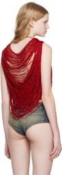 Blumarine Red Beaded Camisole