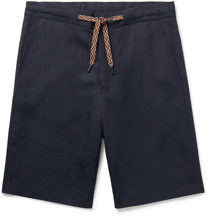 Photo: PAUL SMITH - Linen Drawstring Shorts - Blue