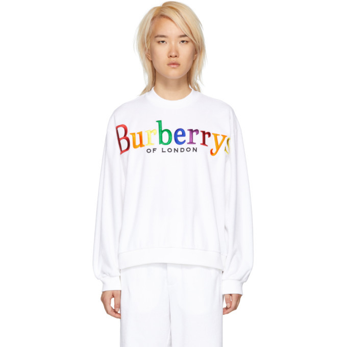 Burberry White Towelling Sweatshirt Burberry