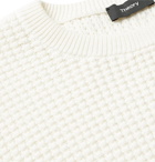 Theory - Phanos Slim-Fit Waffle-Knit Cotton-Blend Sweater - Neutrals