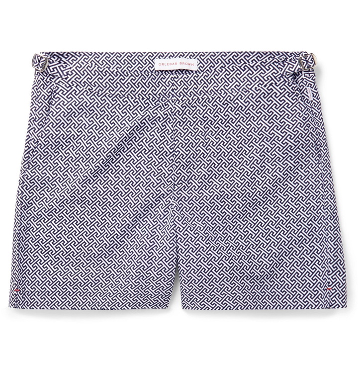 Photo: ORLEBAR BROWN - Bulldog Mid-Length Printed Swim Shorts - Blue