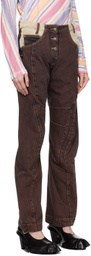 Kiko Kostadinov Brown Paneled Levi's Edition Jeans