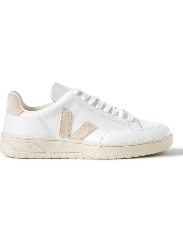 Photo: VEJA - V-12 Suede-Trimmed Leather Sneakers - White