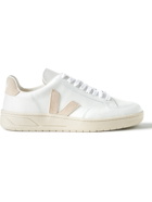 VEJA - V-12 Suede-Trimmed Leather Sneakers - White