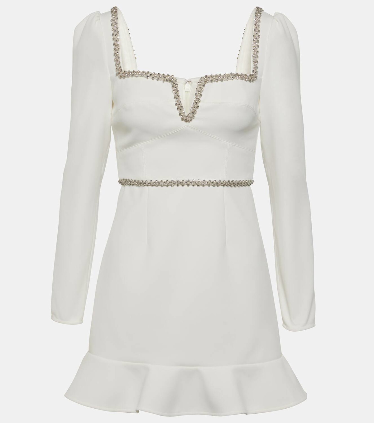 knee length dresses for ladies Self Portrait Crystal-Embellished Boucl Mini Dress