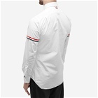 Thom Browne Men's Grosgrain Arm Band Solid Poplin Shirt in White