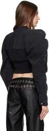 Masha Popova SSENSE Exclusive Black Scrapyard Denim Jacket