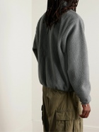 Nike - Club Logo-Embroidered Nylon-Trimmed Fleece Jacket - Gray