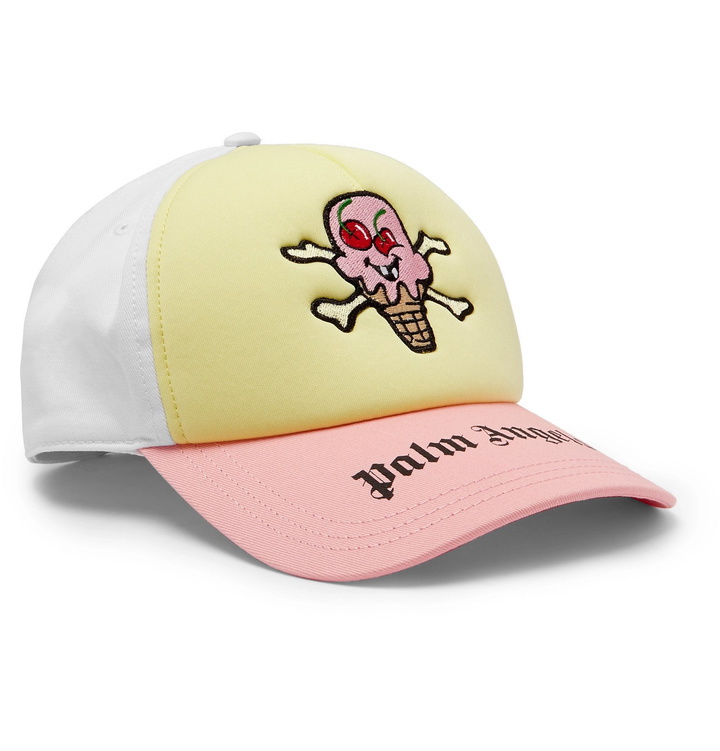 Photo: Palm Angels - ICECREAM Logo-Embroidered Cotton-Blend Baseball Cap - Yellow