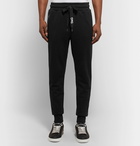 Dolce & Gabbana - Slim-Fit Tapered Logo-Embroidered Loopback Cotton-Jersey Sweatpants - Men - Black