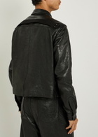 Rick Owens Alice Studded Grained Leather Jacket Black