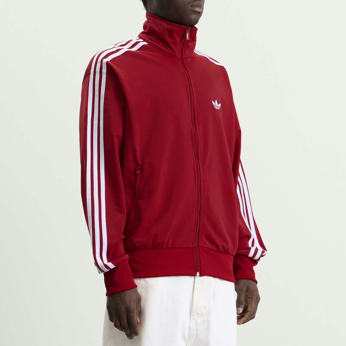 Adidas Men's Firebird Tracktop in Team Victory Red/White