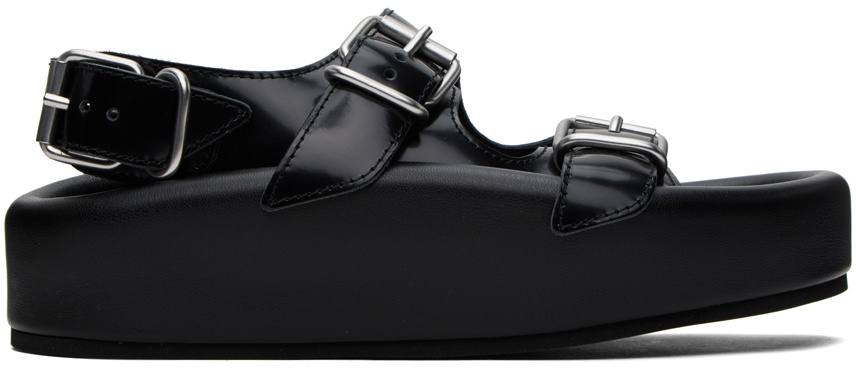 MM6 Maison Margiela Black Sunken Footbed Sandals MM6 Maison MM6 Maison Margiela Black Sunken Footbed Sandals MM6 Maison