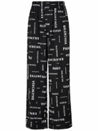 BALENCIAGA - Paris Allover Viscose Poplin Pants