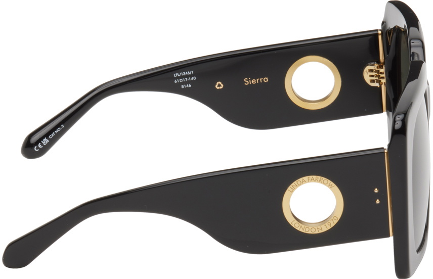 LINDA FARROW Black Sierra Sunglasses