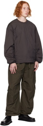 AMOMENTO Brown Quilted Reversible Sweatshirt