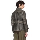 St-Henri SSENSE Exclusive Black Leather Basement Jacket
