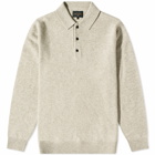 Beams Plus Men's Knit Polo Shirt in Beige