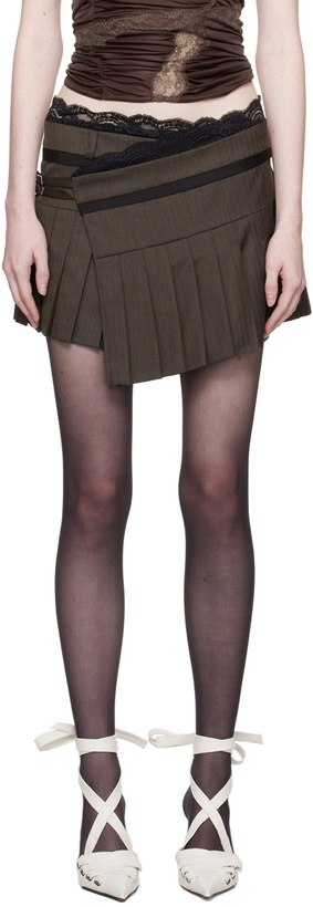 Photo: VAILLANT Brown Asymmetric Miniskirt