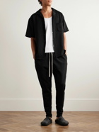 Les Tien - Camp-Collar Garment-Dyed Cotton-Jersey Shirt - Black