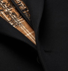 Fendi - Slim-Fit Logo-Jacquard Cotton and Wool-Blend Coat - Black
