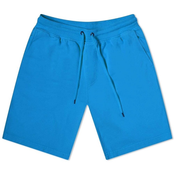 Photo: Colorful Standard Men's Classic Organic Sweat Short in Pacific Blue