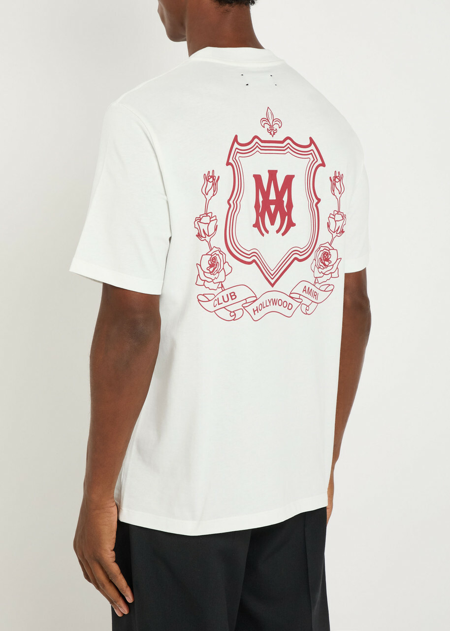 Amiri Ma Crest Logo-print Cotton T-shirt Ivory Amiri