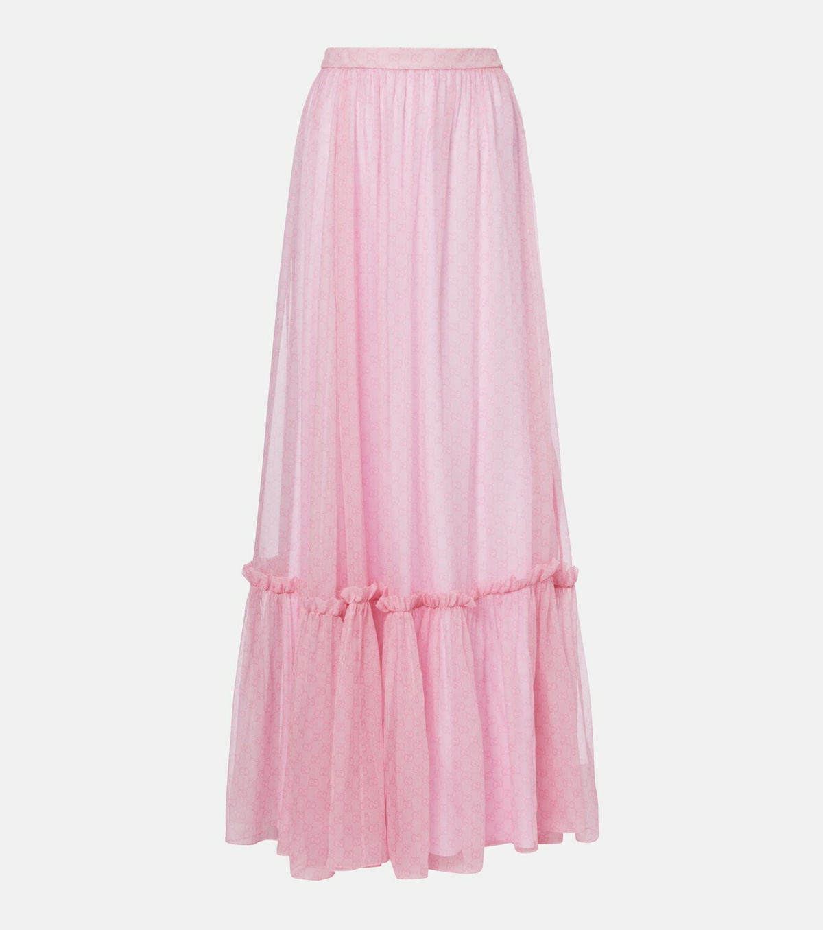 Gucci GG printed silk chiffon maxi skirt
