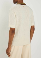 DRÔLE DE Monsieur Drole Maille Ajouré D Miroir Cotton Polo Shirt Off White
