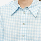 Sleeper Women's Safari Crop Shirt in Blue/White