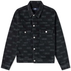 Wood Wood Cam Logo Print Denim Jacket