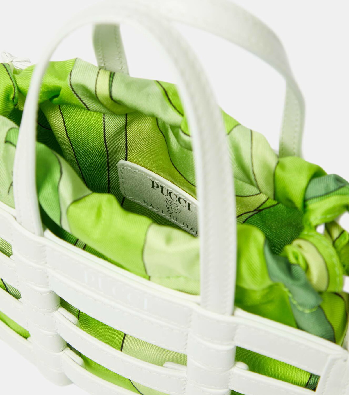 Pucci Cage Mini leather and silk tote bag Emilio Pucci