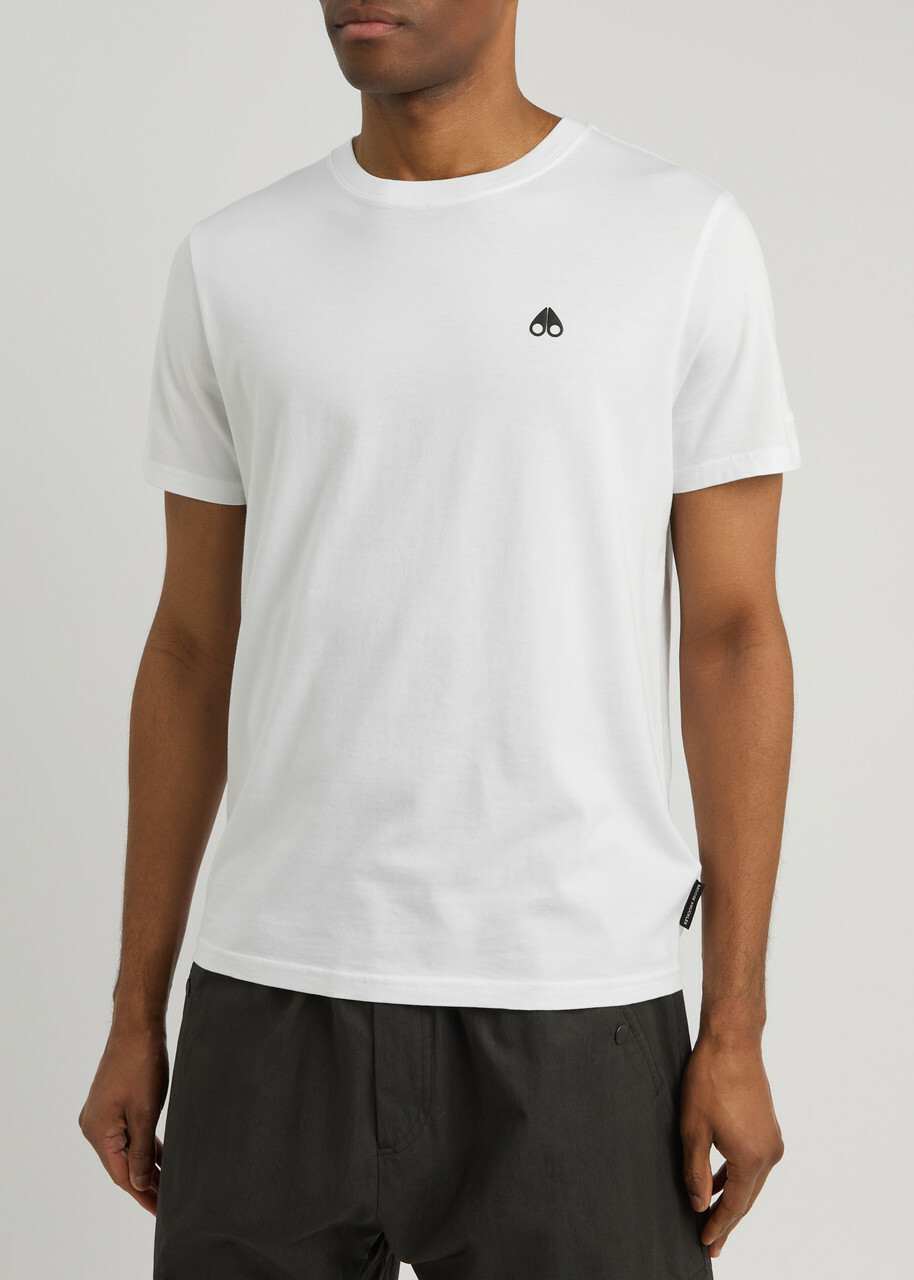 Moose Knuckles Satellite Logo Cotton T-shirt White