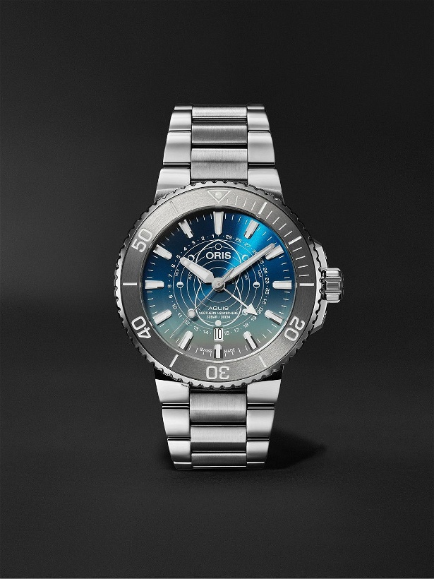 Photo: Oris - Aquis Dat Watt Limited Edition Automatic 43.5mm Stainless Steel Watch, Ref. No. 01 761 7765 4185