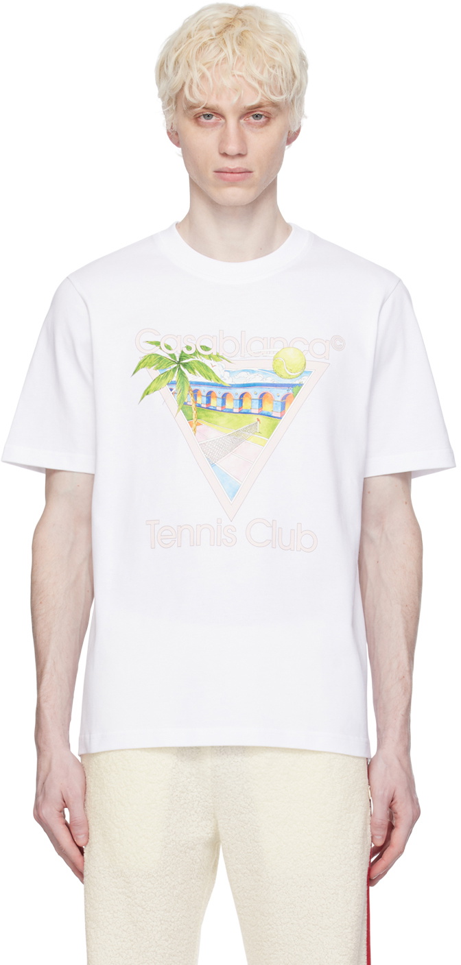 Casablanca White 'Tennis Club' Icon T-Shirt Casablanca