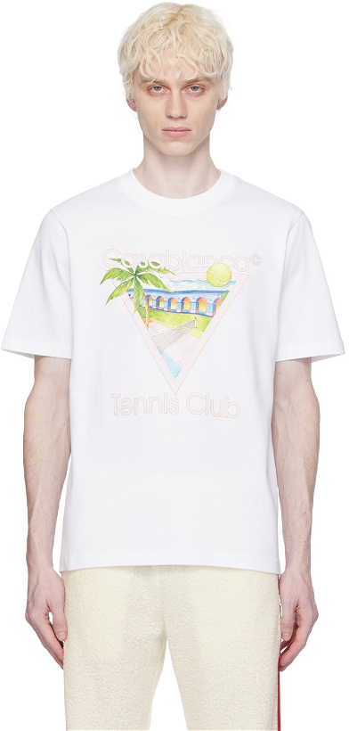 Photo: Casablanca White 'Tennis Club' Icon T-Shirt