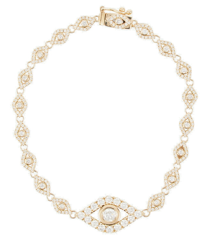 Photo: Sydney Evan Evil Eye 14kt yellow gold bracelet with diamonds