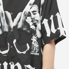 Wacko Maria Men's Tupac Short Sleeve Type 1 Hawaiian Shirt in Black