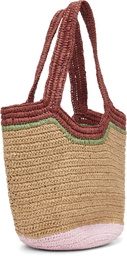 Marni Beige & Red Paper Raffia Seaside Tote