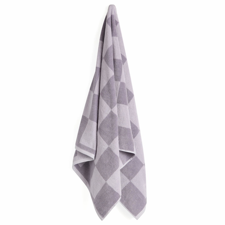 Photo: HAY Check Bath Towel in Lavender 