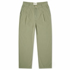 Folk Men's Wide Fit Trousers in Sage Summer Twill