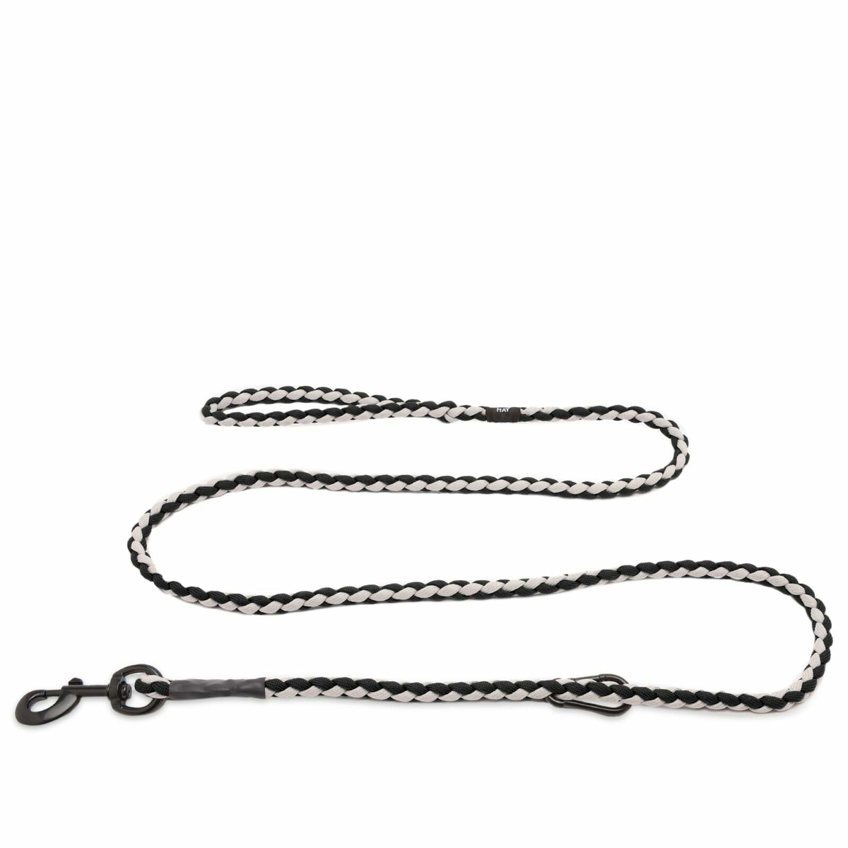 HAY Braided Dog Leash in Black/White 