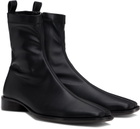 MM6 Maison Margiela Black Zip Leather Boots
