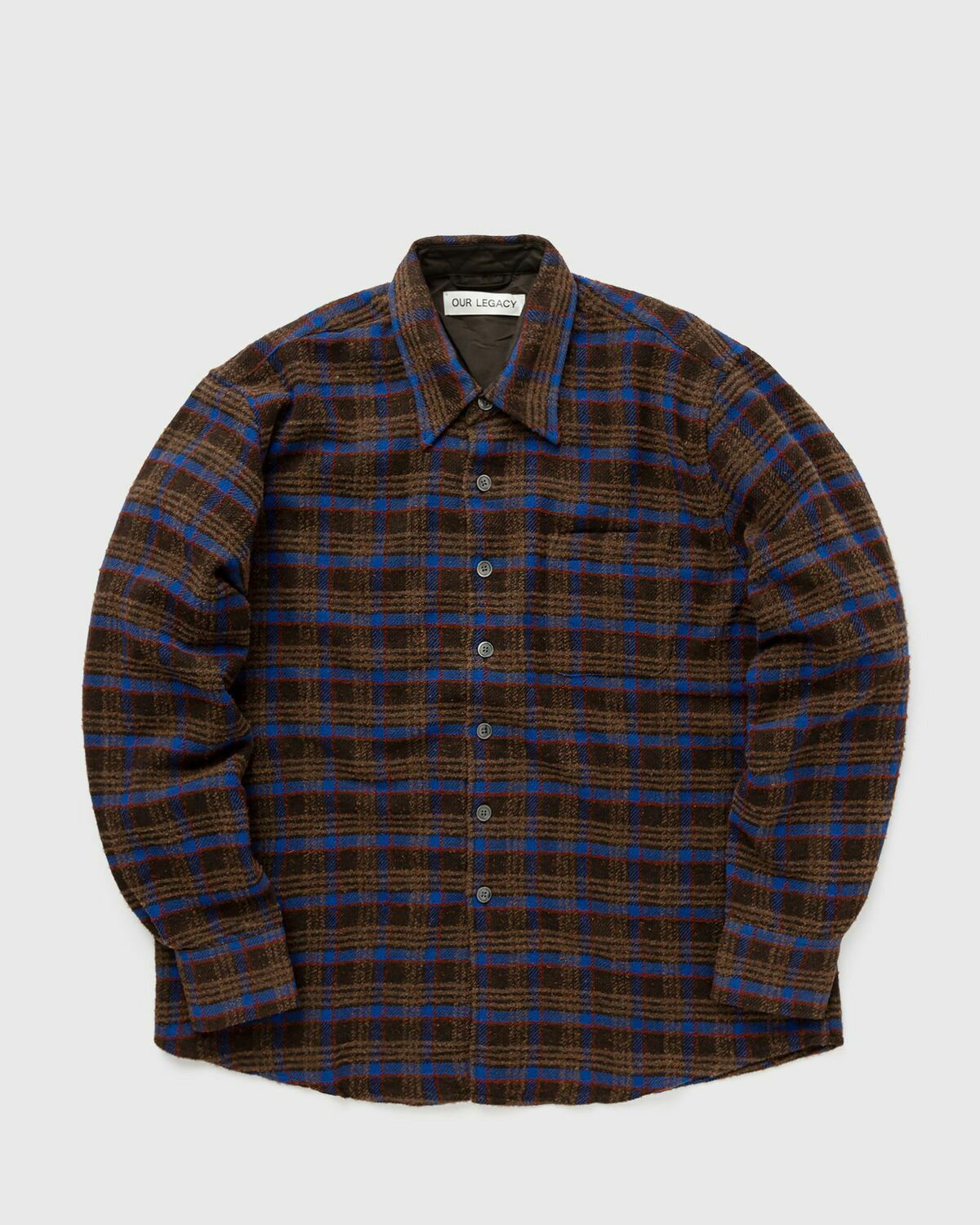 Our Legacy Men's Checked Zip Track Shirt in Big Lumbercheck Print