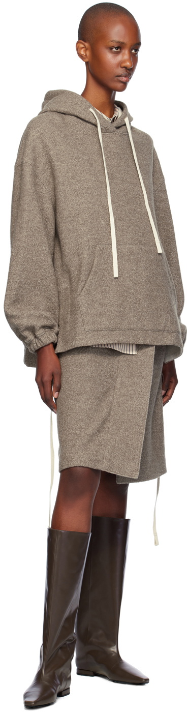 UMBER POSTPAST Beige Wool Felted Midi Skirt