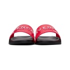 Givenchy Pink and White Logo Flat Sandals