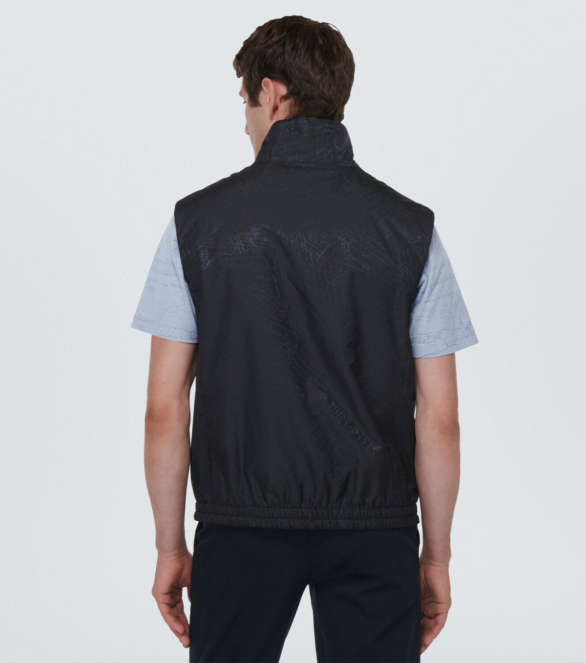 Gilet Sans Manches Cuir Berluti – Imprimé Scritto – Taille 48 (S) – Neuf
