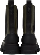 GANNI Green Leather Chelsea Boots