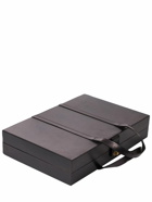 THE CONRAN SHOP Black Finish Leather Backgammon Set