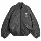 Adidas Men's x Willy Chavarria Satin Bomber Jacket in Grey